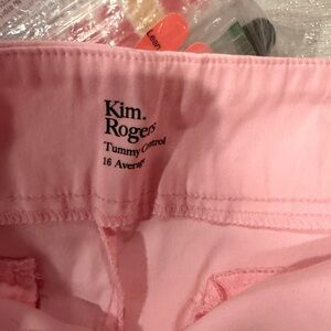 Kim Rogers Light Pink Womens Casual Capri Pants